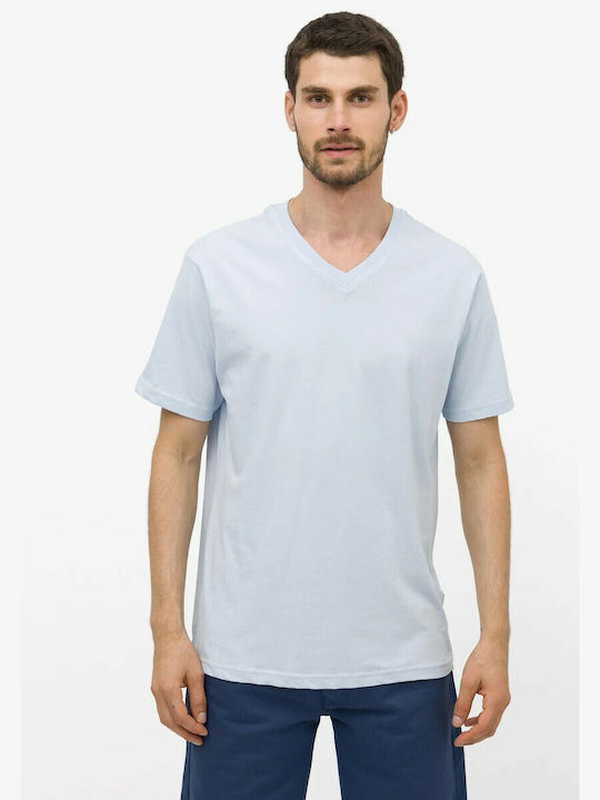 Tiffosi Herren T-Shirt Kurzarm mit V-Ausschnitt Hellblau