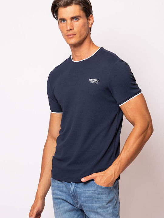 Heavy Tools Men's Athletic T-shirt Short Sleeve Navy Blue