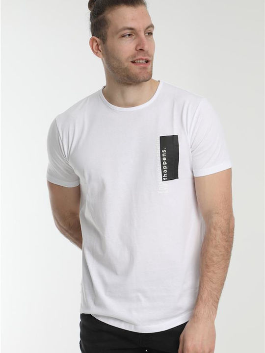 Van Hipster T-shirt Bărbătesc cu Mânecă Scurtă Alb