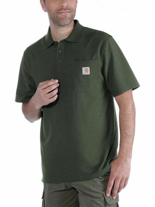 Carhartt K570 Bluza Bărbătească cu Mânecă Scurtă Polo Verde