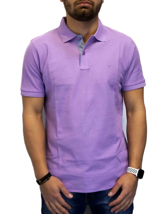 Frank Tailor Bluza Bărbătească cu Mânecă Scurtă Polo Violet