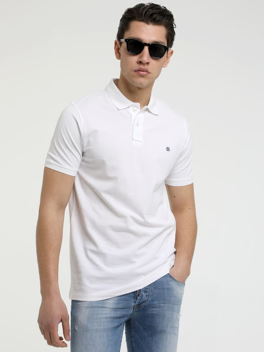 Yolofashion Men's Short Sleeve Blouse Polo White