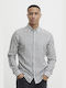 Men's Shirt Long Sleeve Linen Blue