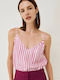 Marella Women's Summer Blouse with Straps Striped Pink