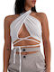 Women's Summer Crop Top Sleeveless White 82eet-01007