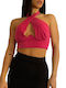 Chica Women's Summer Crop Top Sleeveless Pink