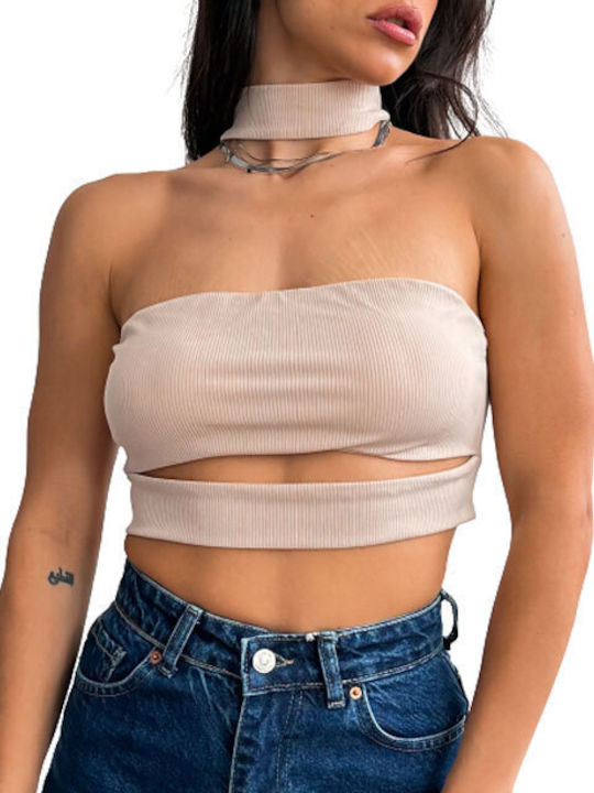 Γυναικείο Crop Top Μπεζ