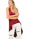 First Woman Women's Tunic Dress Sleeveless Burgundy