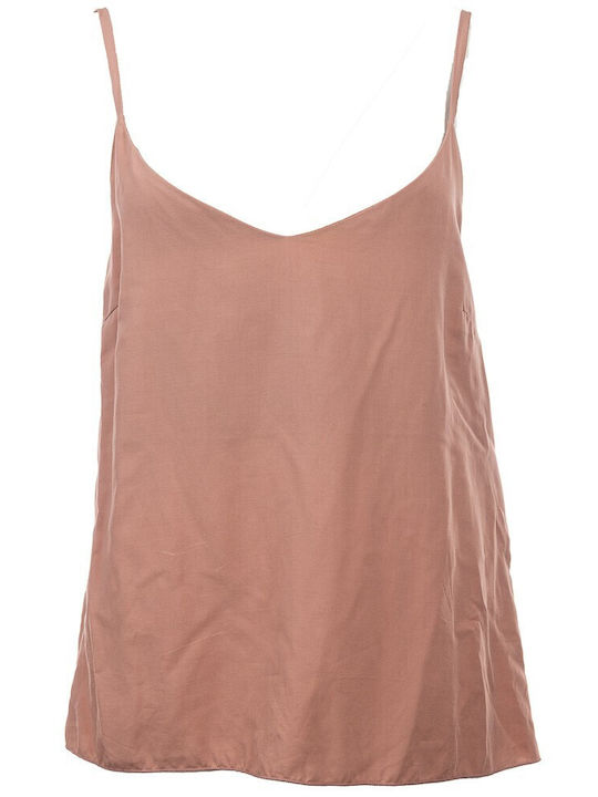 FantazyStores Damen Sommerliche Bluse mit Trägern Rosa