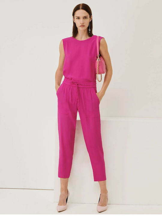 Marella Women's Fabric Trousers with Elastic Fuchsia