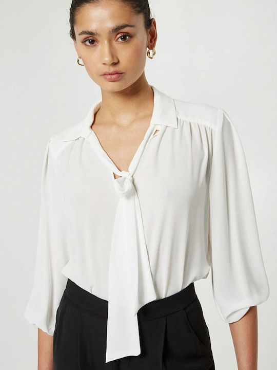 Women's Monochrome Long Sleeve Shirt White