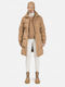 Iceberg Women's Long Puffer Jacket for Winter Brown