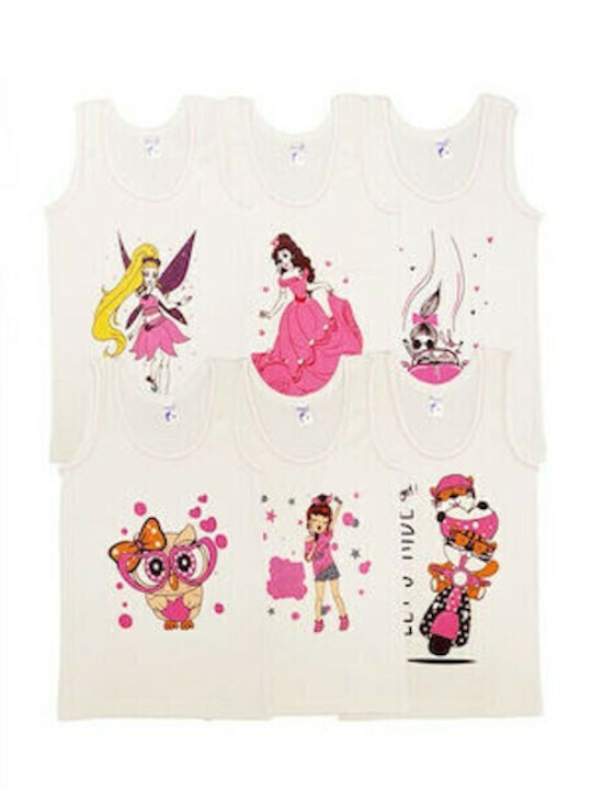 Onurel Kinder-Set mit Unterhemden Ärmellos white with print 6Stück
