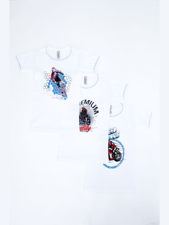 Jokers Kids Set with Tank Tops Short Sleeves White 3pcs