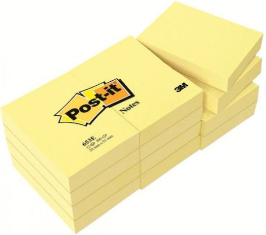 3M Sticky Note Pads in Cube 100 Sheets Yellow 3.8x5.1cm Post-it
