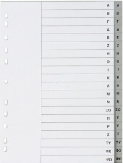 Indexuri de Plastic pentru Documente A4 cu Găuri 20buc