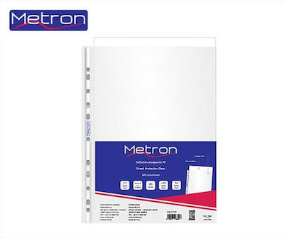 Metron Plastic Sleeves for Documents A4 with Holes and Reinforcement 10pcs