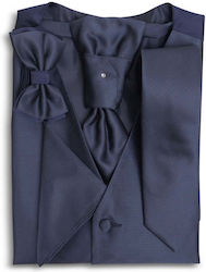 Portobello's Σετ Ανδρικής Γραβάτας με Σχέδια σε Μπλε Χρώμα