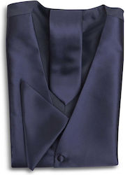Portobello's Σετ Ανδρικής Γραβάτας Συνθετική Μονόχρωμη σε Navy Μπλε Χρώμα