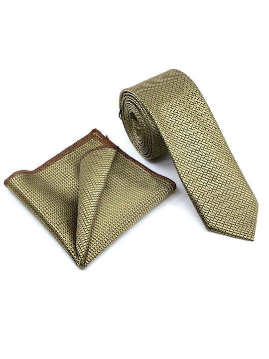 Legend Accessories Synthetic Men's Tie Set Printed Gold