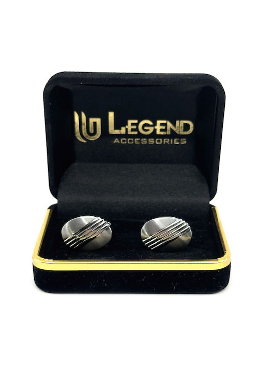 Legend Accessories Manschettenknöpfe aus Silber in Silber Farbe