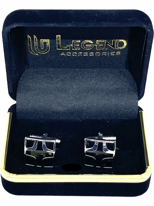 Legend Accessories Manschettenknöpfe aus Silber in Silber Farbe