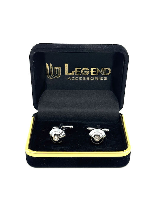 Legend Accessories Manschettenknöpfe aus Silber in Silber Farbe