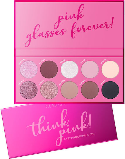 Claresa Think Pink Paletă Cu Fard De Pleoape Matifiant În Formă Presată 12gr