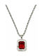 Kostibas Fashion Kolie von Vergoldetem Stahl Bordeaux