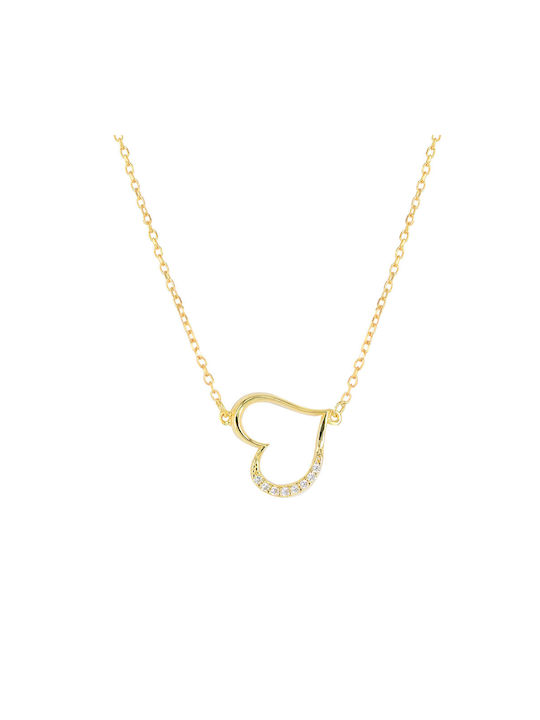 Tasoulis Jewellery Collection Necklace with design Heart from Gold 9 K