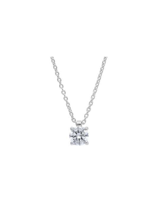 Mentzos Necklace from White Gold 18k with Diamond