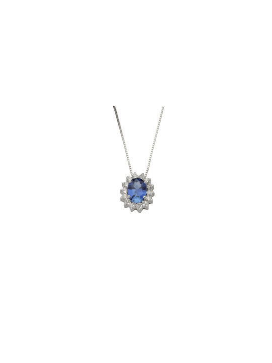 Dimiourgiko Vildiridis Necklace Rosette from White Gold 18k