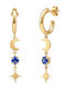 Victoria Cruz Earrings Hoops made of Silver Gold Plated with Stones