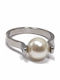 Karma Gifts Ring with Pearls made of Steel Gold Plated