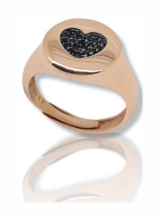 Mentzos Women's Silver Gold Plated Ring
