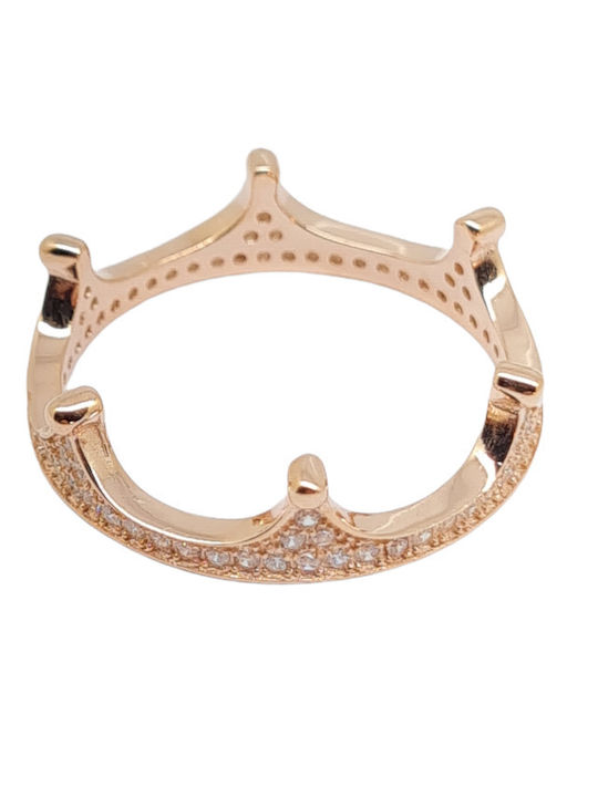 Mentzos Ring with Zircon made of Silver Gold Pl...