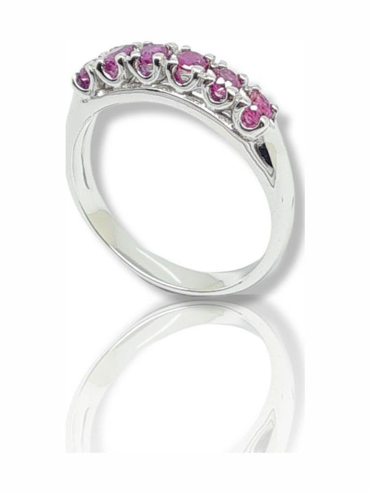 Mentzos Damen Ring Halbring aus Weißgold 18K