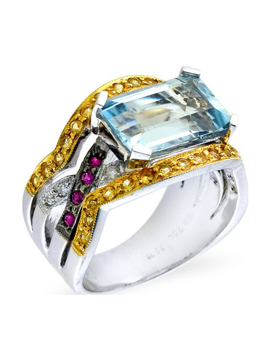 Margaritari Дамски Пръстен с Диамант от Бяло злато 18K
