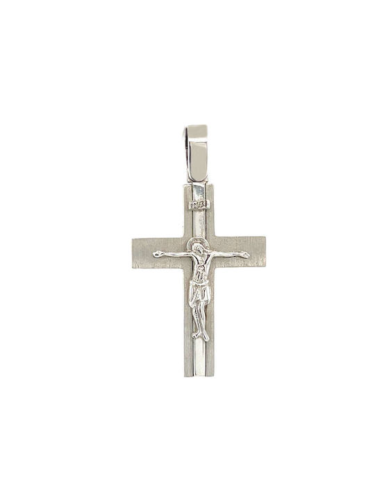 Xryseio Men's White Gold Cross 14K