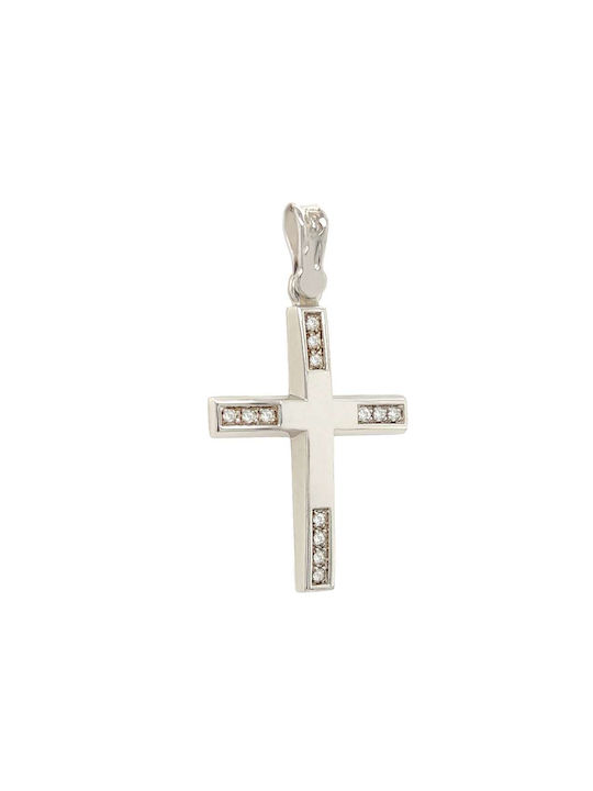 Xryseio Women's White Gold Cross 14K