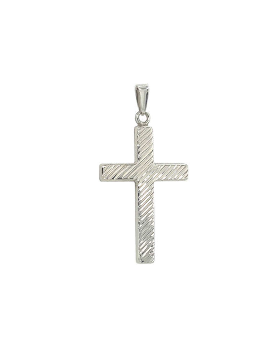 Xryseio Men's White Gold Cross 14K with the Crucified