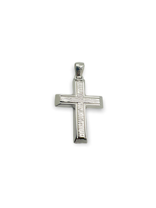 Xryseio Herren Weißgold Kreuz 14K