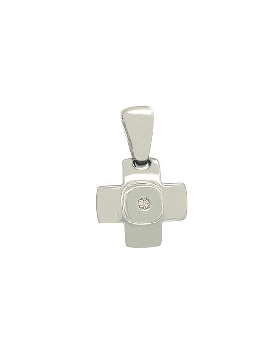 Xryseio Women's White Gold Cross 18K