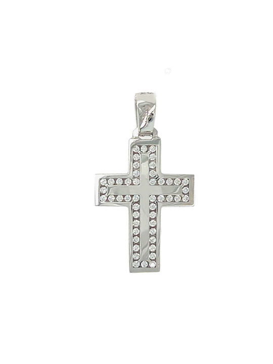 Xryseio Women's White Gold Cross 14K