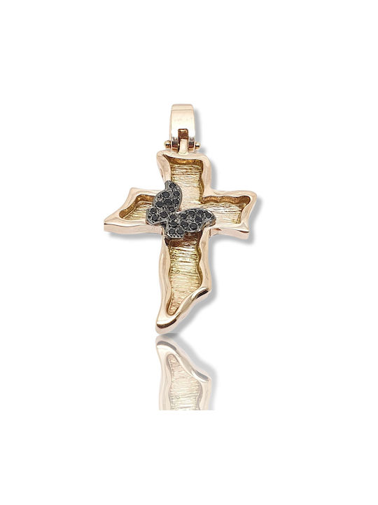 Mentzos Rose Gold Cross 14K