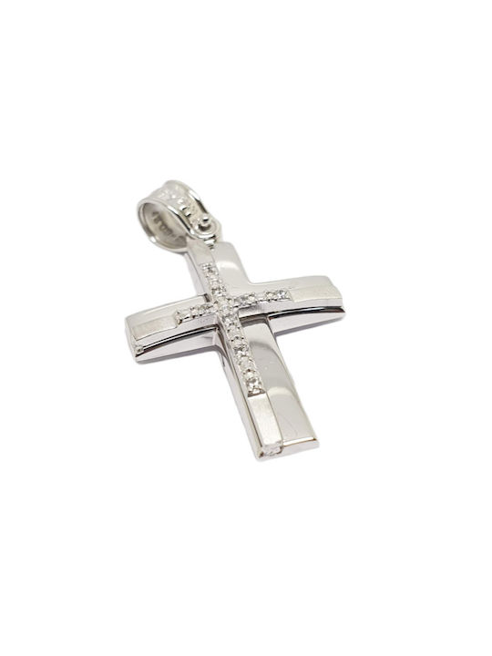 Mentzos Weißgold Kreuz 14K