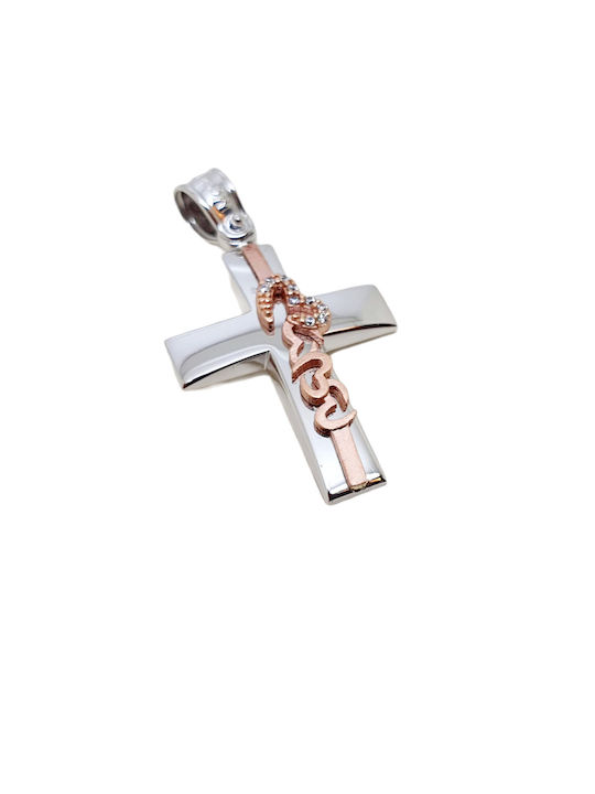 Mentzos Weißgold Kreuz 14K