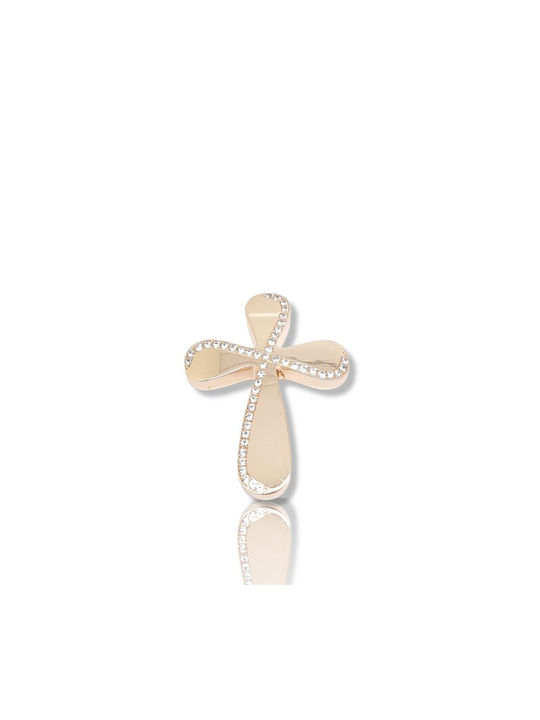 Mentzos Rose Gold Cross 14K