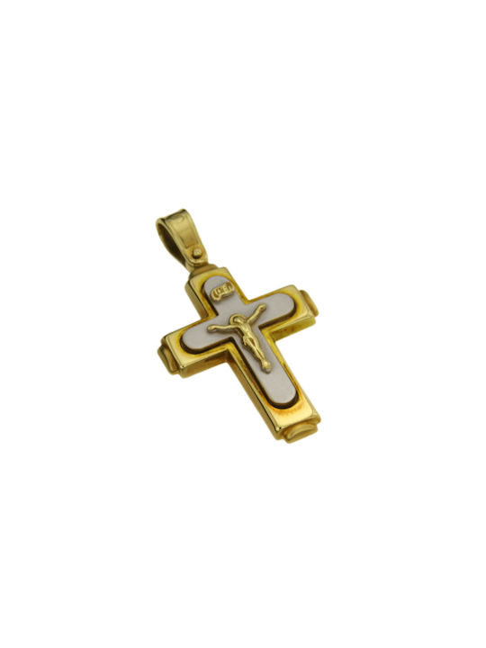 Dimiourgiko Vildiridis Herren Gold Kreuz 14K mit dem Gekreuzigten