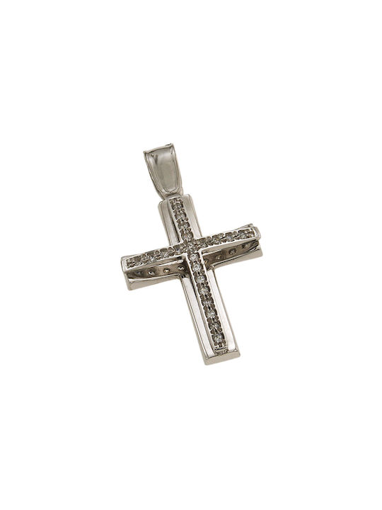 Dimiourgiko Vildiridis Damen Weißgold Kreuz 14K